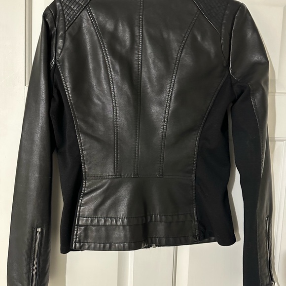 Express Black Women's Leather Jacket - Picture 2 of 2